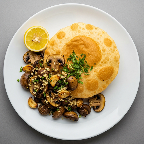 Garlic Mushrooms Poori 