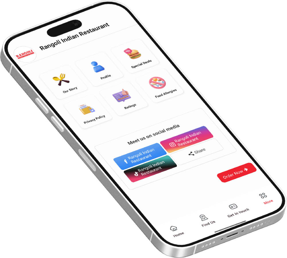 Rangoli Restaurant App 